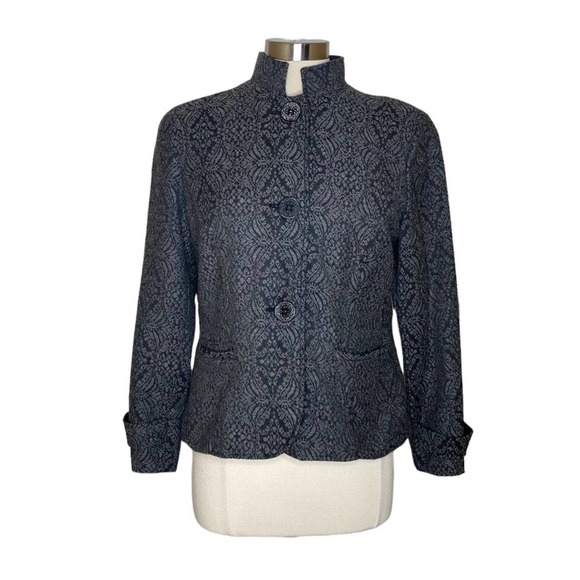 Coldwater Creek Jackets & Blazers - Coldwater Creek Jacquard Blazer Wool Blend Jacket Coat Women’s 14 New NWT Gray